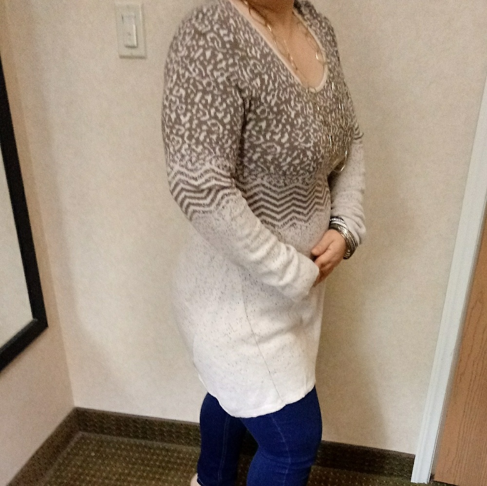 Brown and light brown sweater dress by style&co